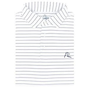 RHOBACK The Captain Stripe Performance Polo, Lrg $96 F34